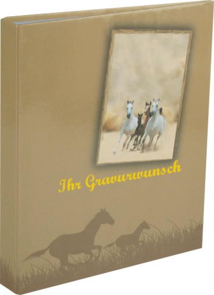 Ringbuch mit Namensgravur - DIN A5 - 2-Ringmechanik - mit Pferdemotiv