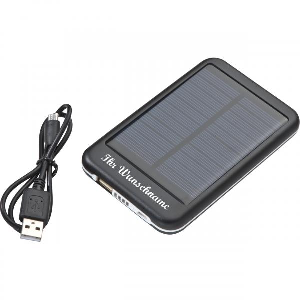 Solar Powerbank mit Namensgravur - mit 4.000 mAh Leistung