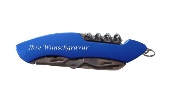 Taschenmesser "Allrounder" mit Gravur / mit 16 Funktionen / Farbe: blau