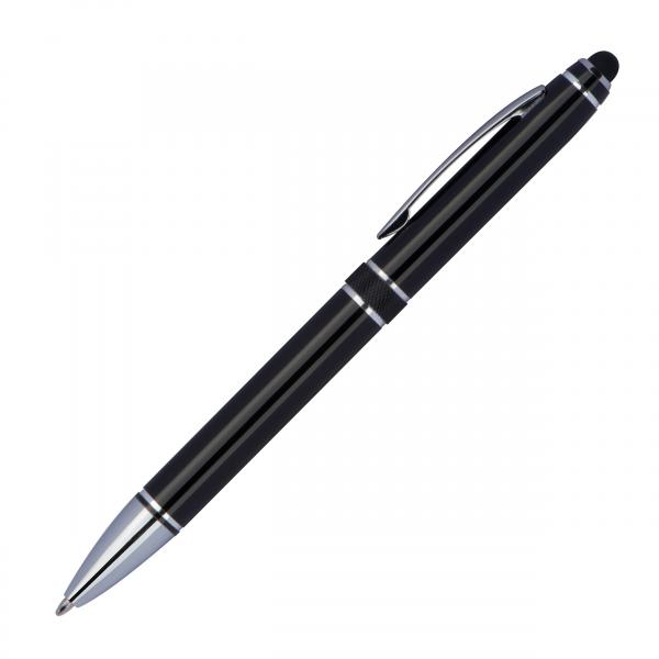 Touchpen Drehkugelschreiber aus Metall / Farbe: schwarz