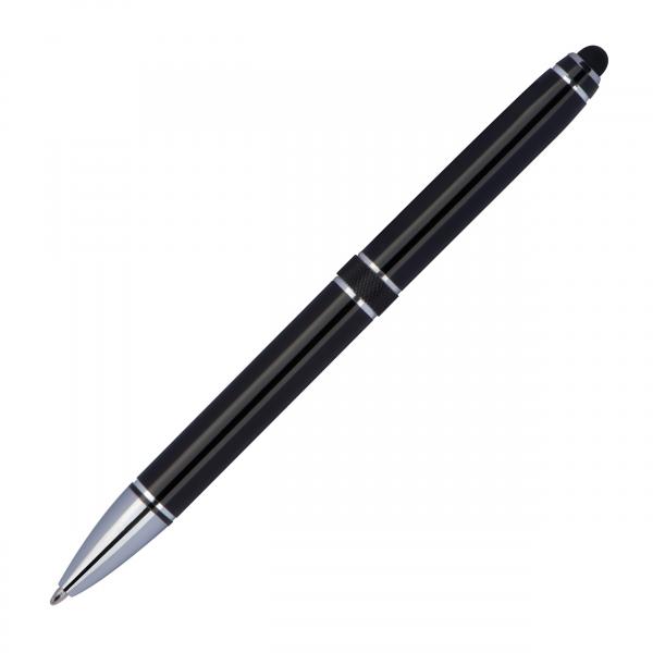 Touchpen Drehkugelschreiber aus Metall / Farbe: schwarz