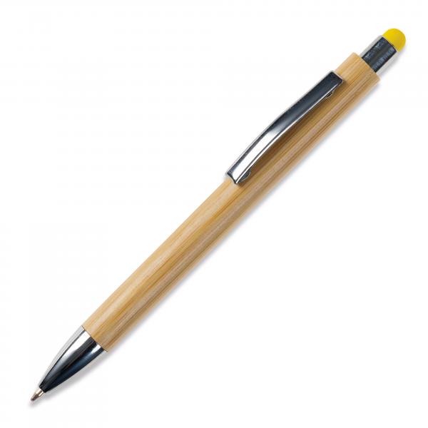 Touchpen Holz-Kugelschreiber / Stylusfarbe: gelb