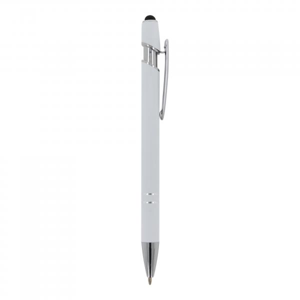 Touchpen Kugelschreiber / aus Metall / Soft-Touch / Farbe: weiß