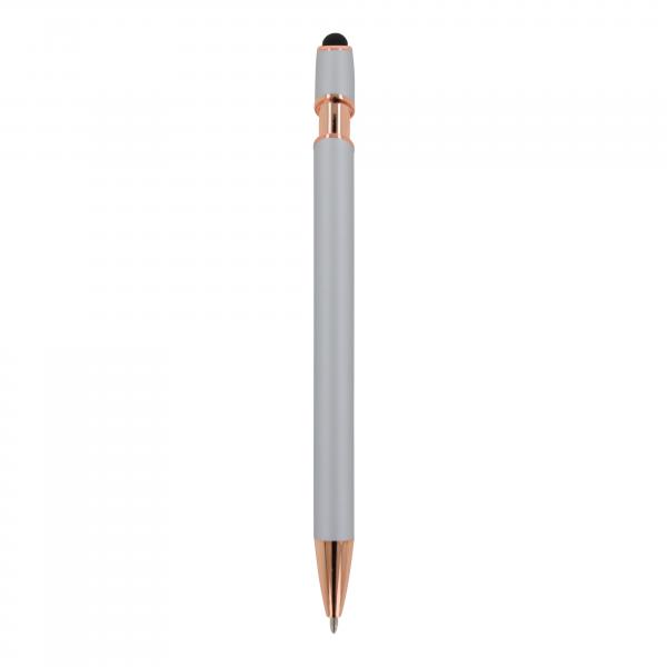 Touchpen Kugelschreiber "Roségold" mit Namensgravur - aus Metall - Farbe: silber