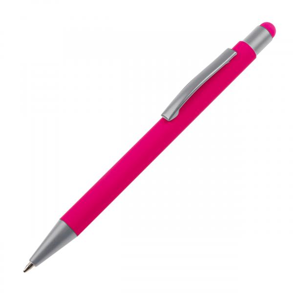 Touchpen Kugelschreiber mit Namensgravur / aus Metall / Farbe: pink