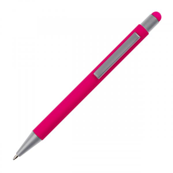 Touchpen Kugelschreiber mit Namensgravur / aus Metall / Farbe: pink