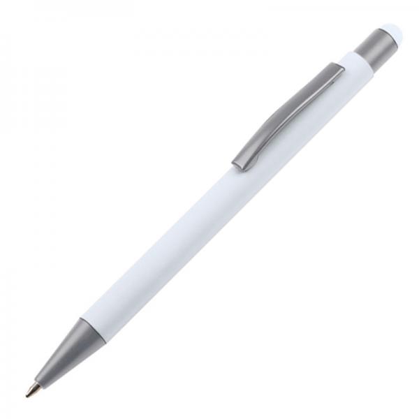 Touchpen Kugelschreiber mit Namensgravur / aus Metall / Farbe: weiß