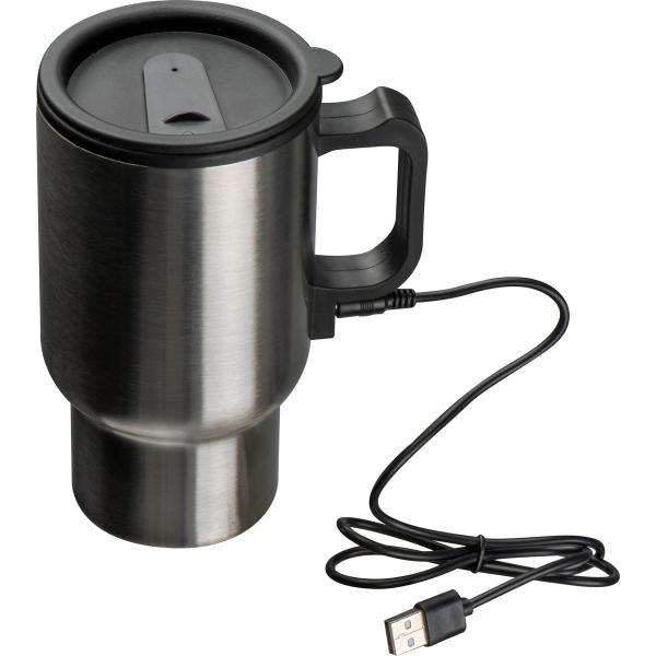 Warmhaltebecher / Trinkbecher aus Edelstahl / mit USB-Anschluss zum Warmhalten