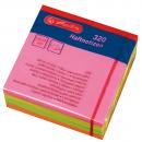 Herlitz Haftnotizblock / 320 Blatt / 75x75mm / 4 verschiedene Neonfarben