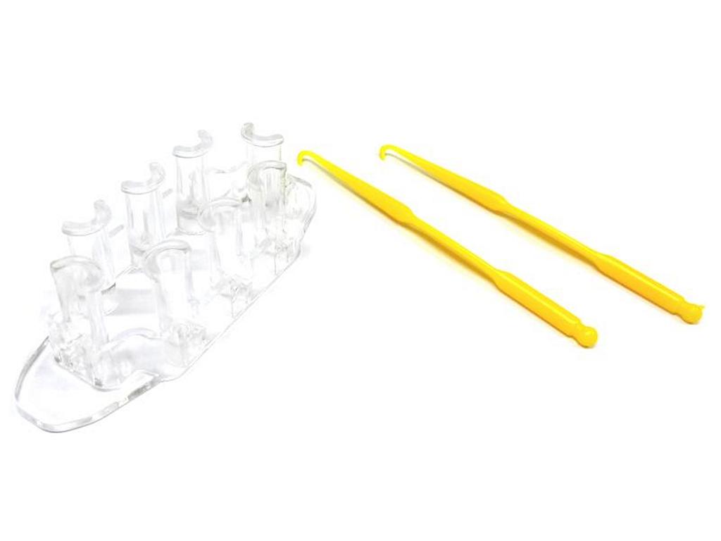 Webrahmen für Loom Bänder / oval und 2 mini  Haken / 8 cm