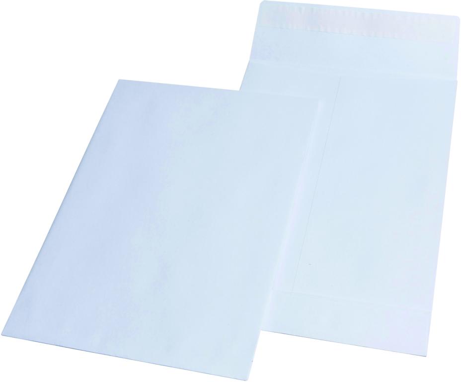 100 Faltentaschen 140g Versandtaschen DIN C4 weiß