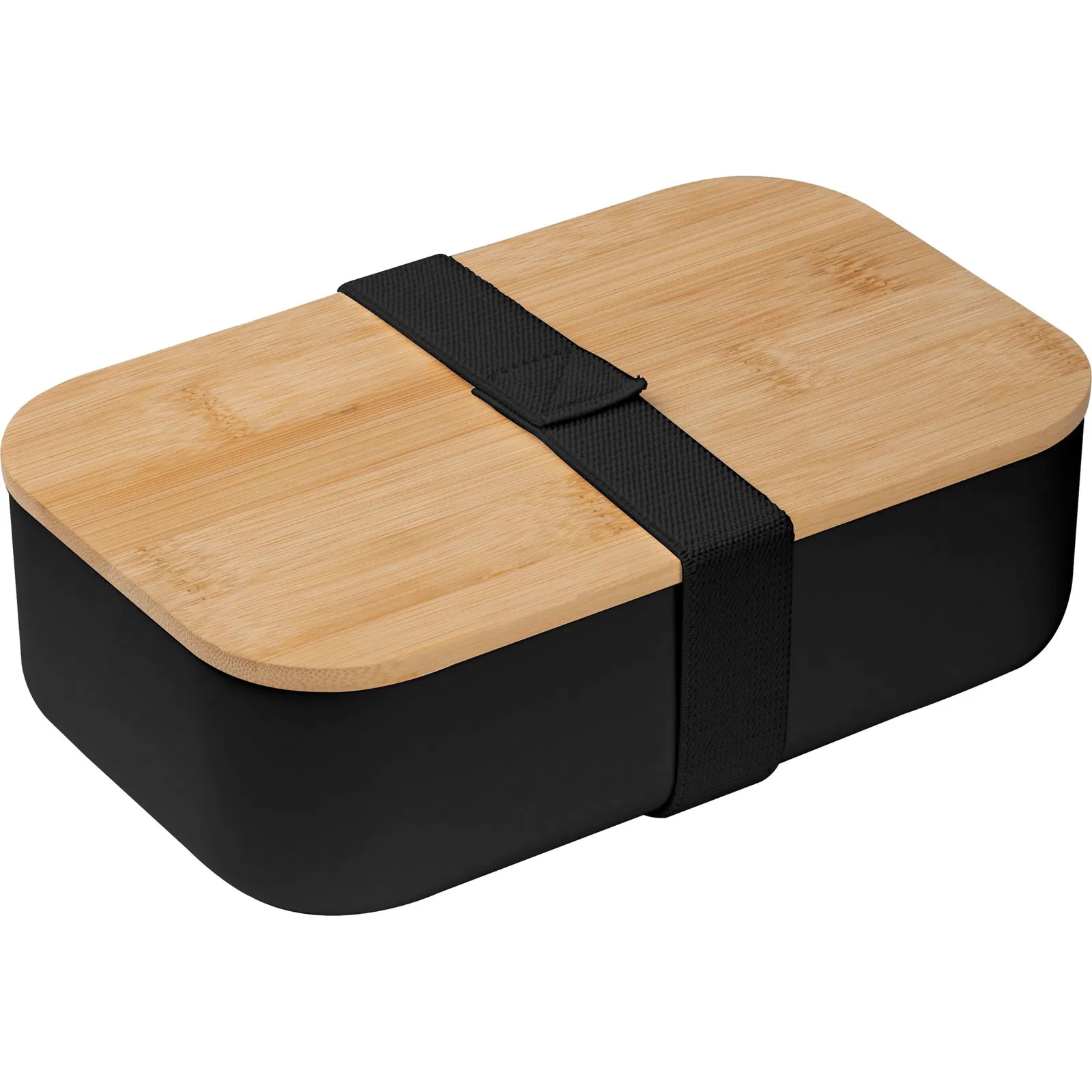 Brotdose / Lunchbox / mit Bambusdeckel / Farbe: schwarz