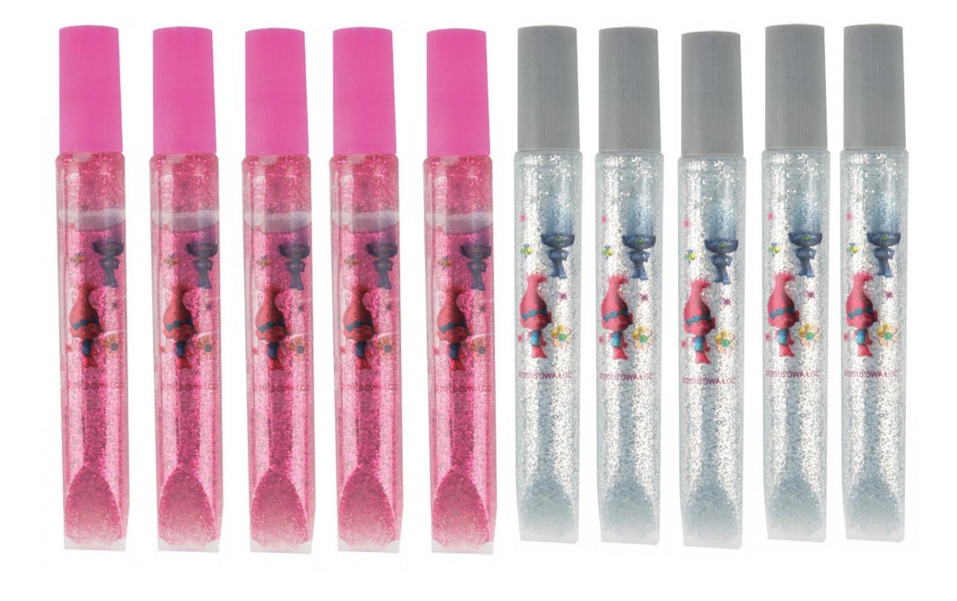 10 Tuben Glitter Glue / 2 verschiedene Farben / "Trolls"