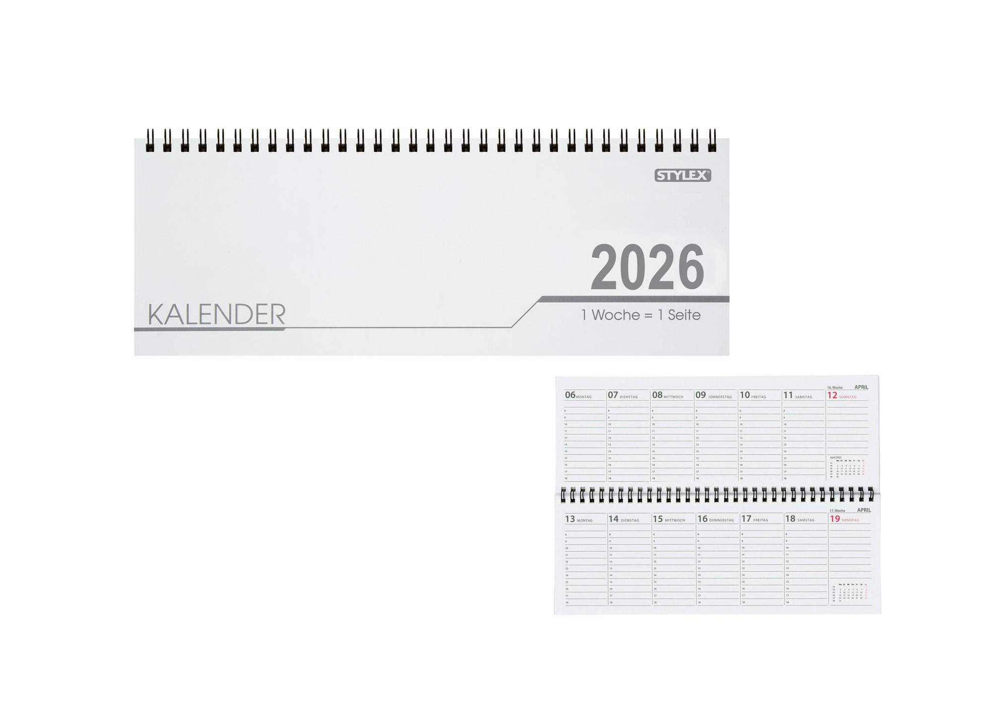 Schreibtisch Kalender / 32 Blatt / Schreibtischquerkalender 2026