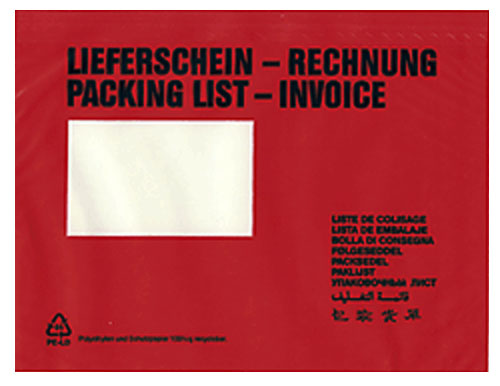 1000 Dokumententaschen Lieferscheintaschen DIN C5