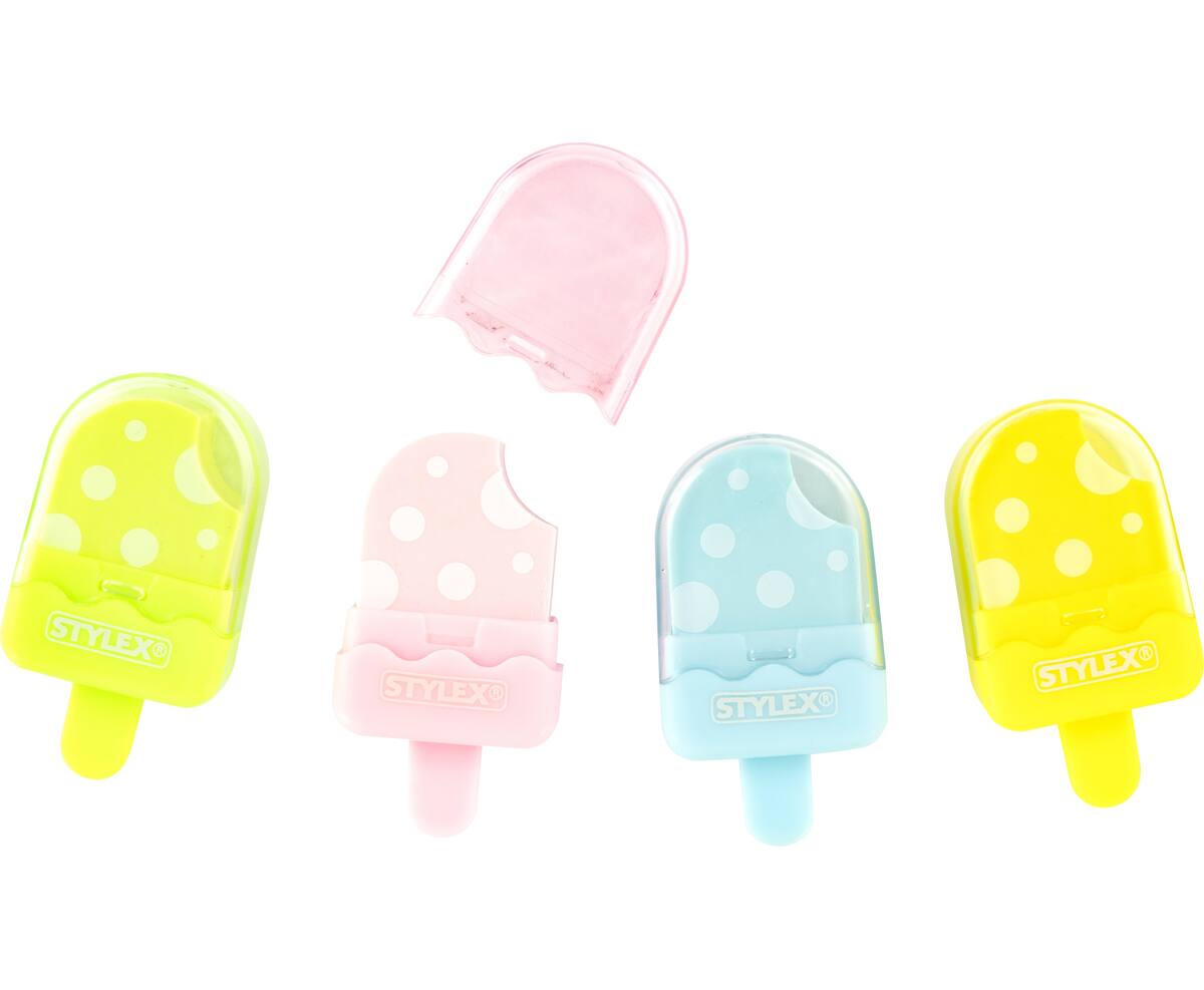 4 Radiergummis / Radierer / "Eis"