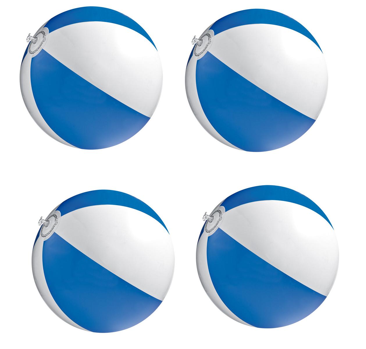 4x Strandball / Wasserball / Farbe: blau-weiß