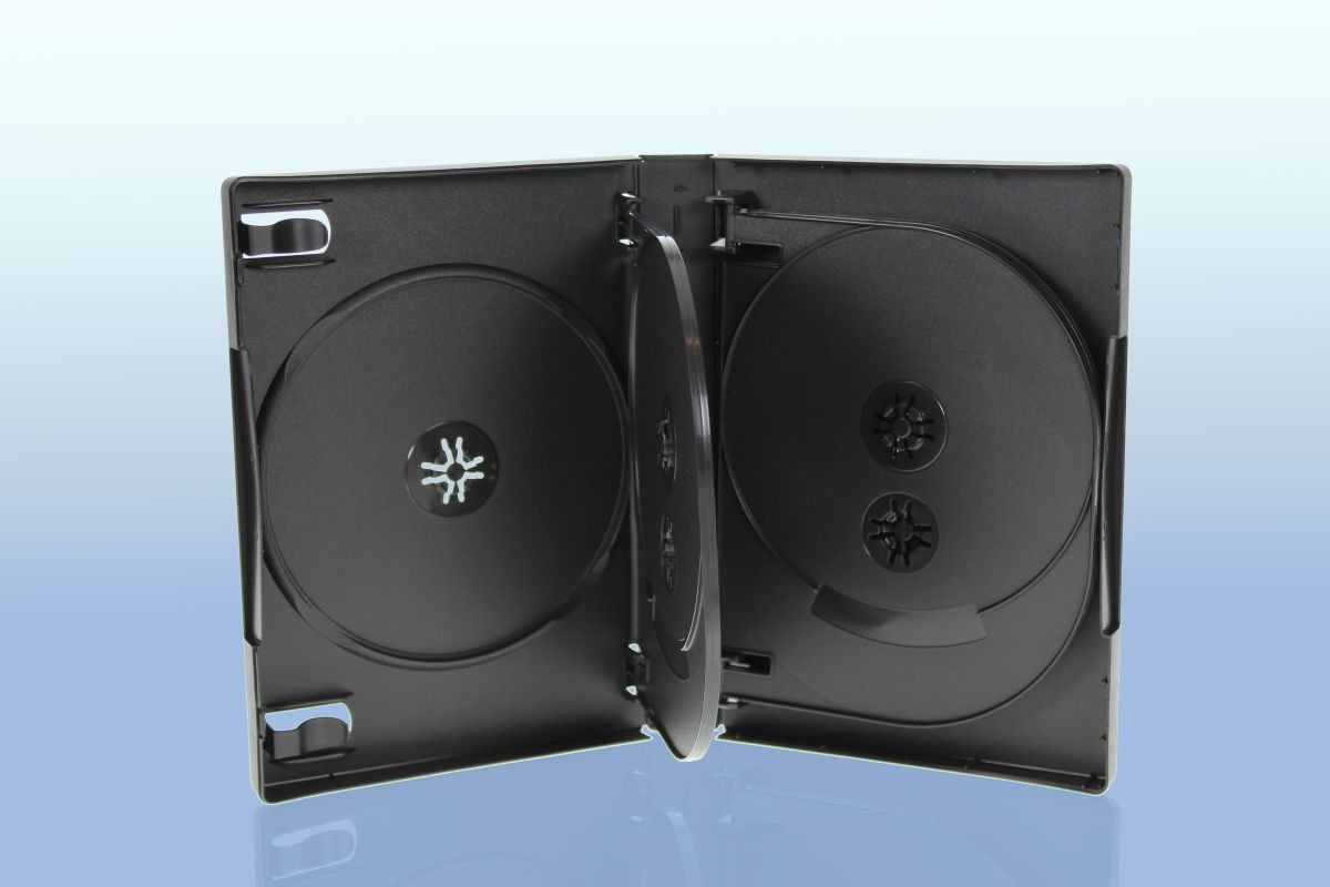 10 DVD Hüllen / 8fach 8er Box / Farbe: schwarz