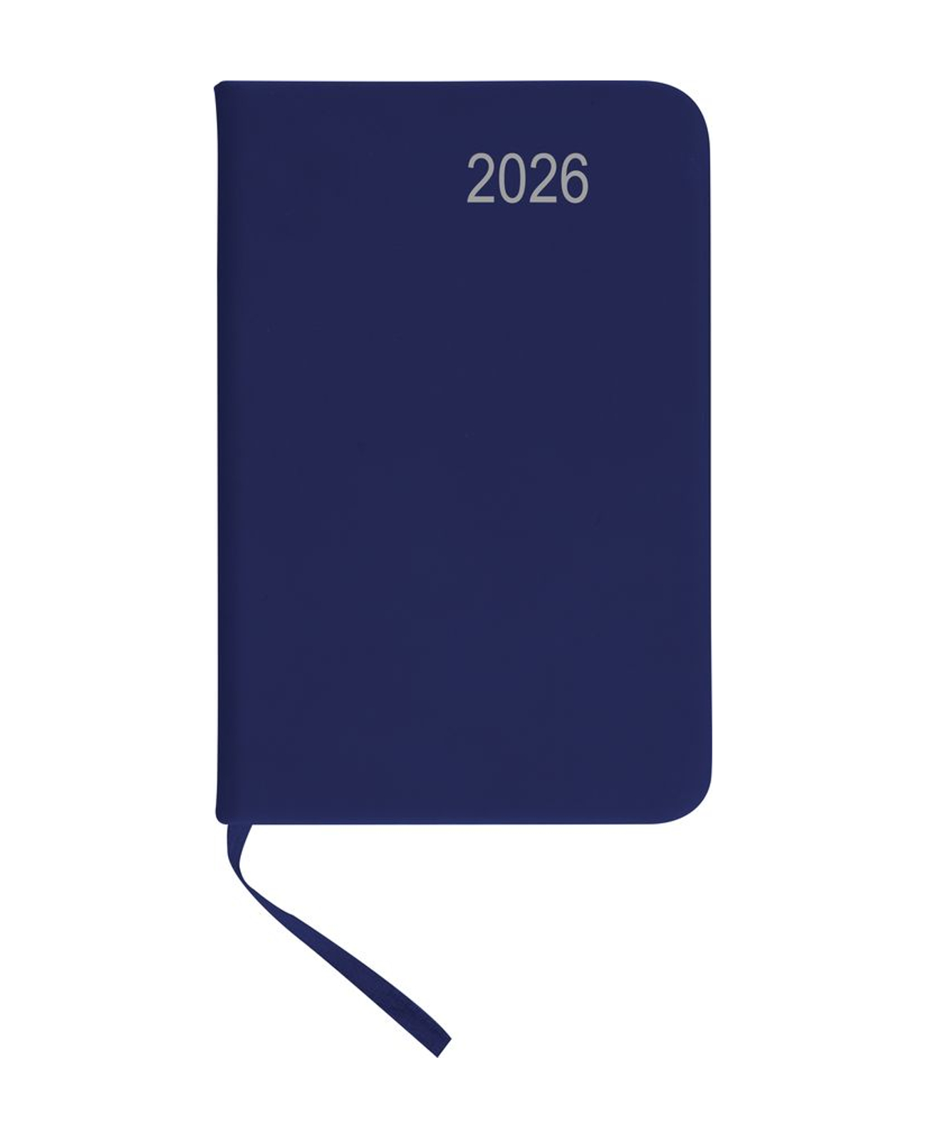 Taschenkalender 2026 / ca DIN A7 / mit PU Einband / Farbe: blau