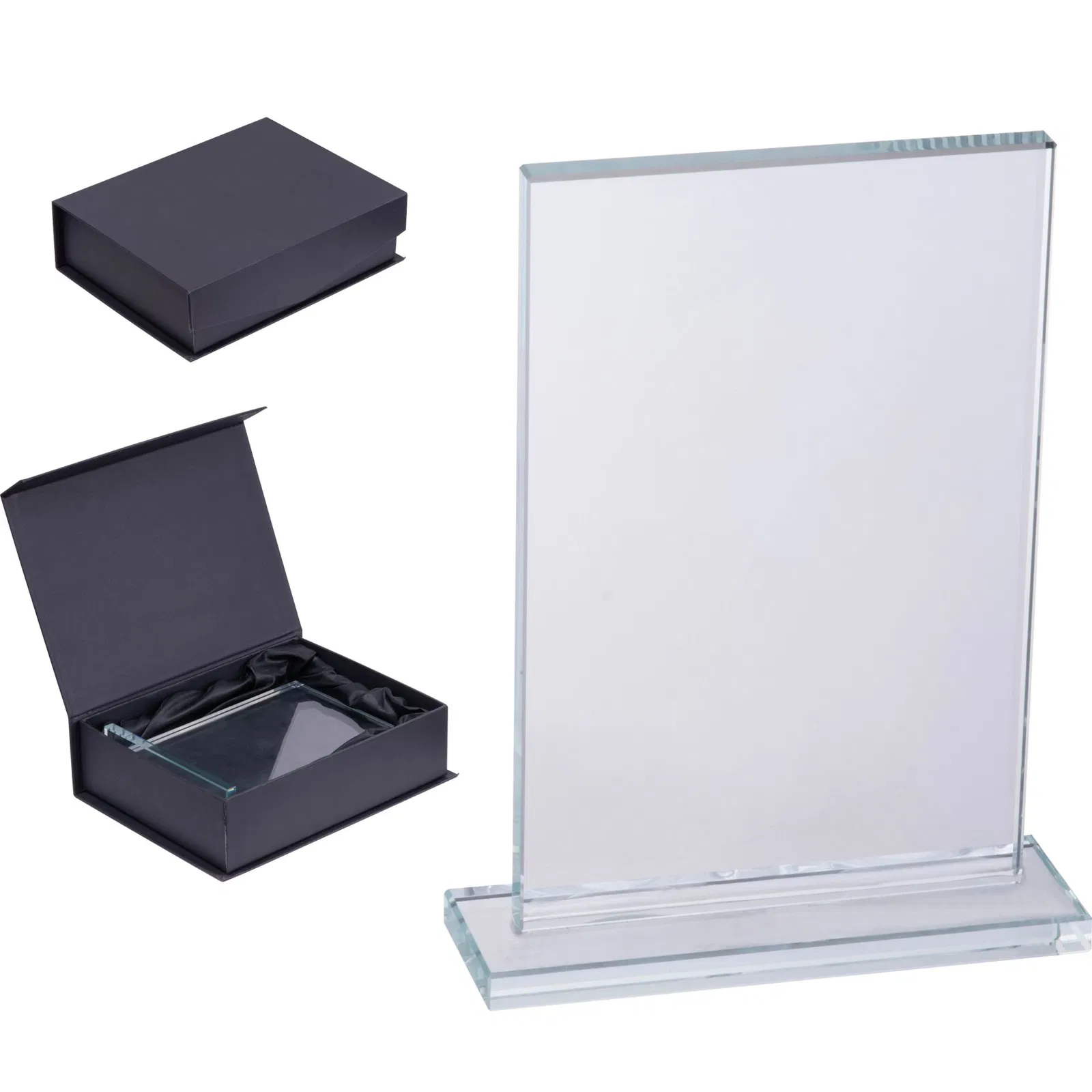 Glastrophäe / Pokal / mit standfestem Sockel