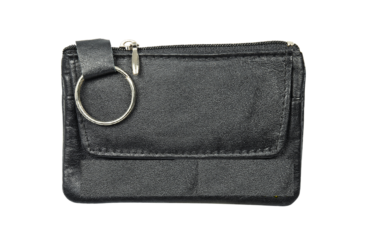 Schlüsseltasche / aus Leder / mit Kleingeldvorfach / Farbe: schwarz
