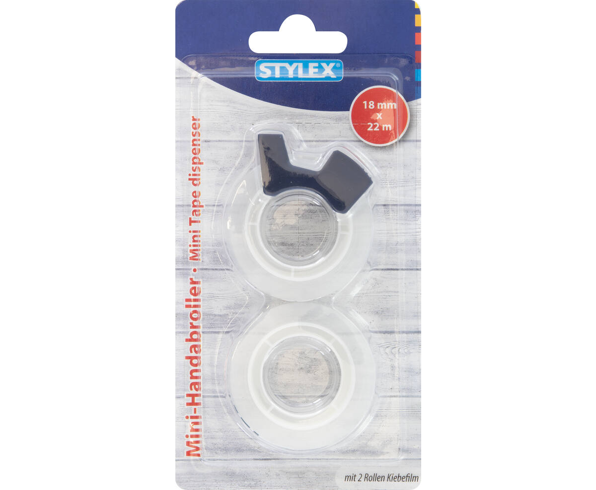Mini Klebefilm-Abroller / inklusive 2 Rollen Klebefilm