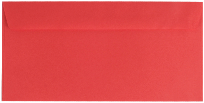 25 farbige Briefumschläge / Din lang / Farbe: rot